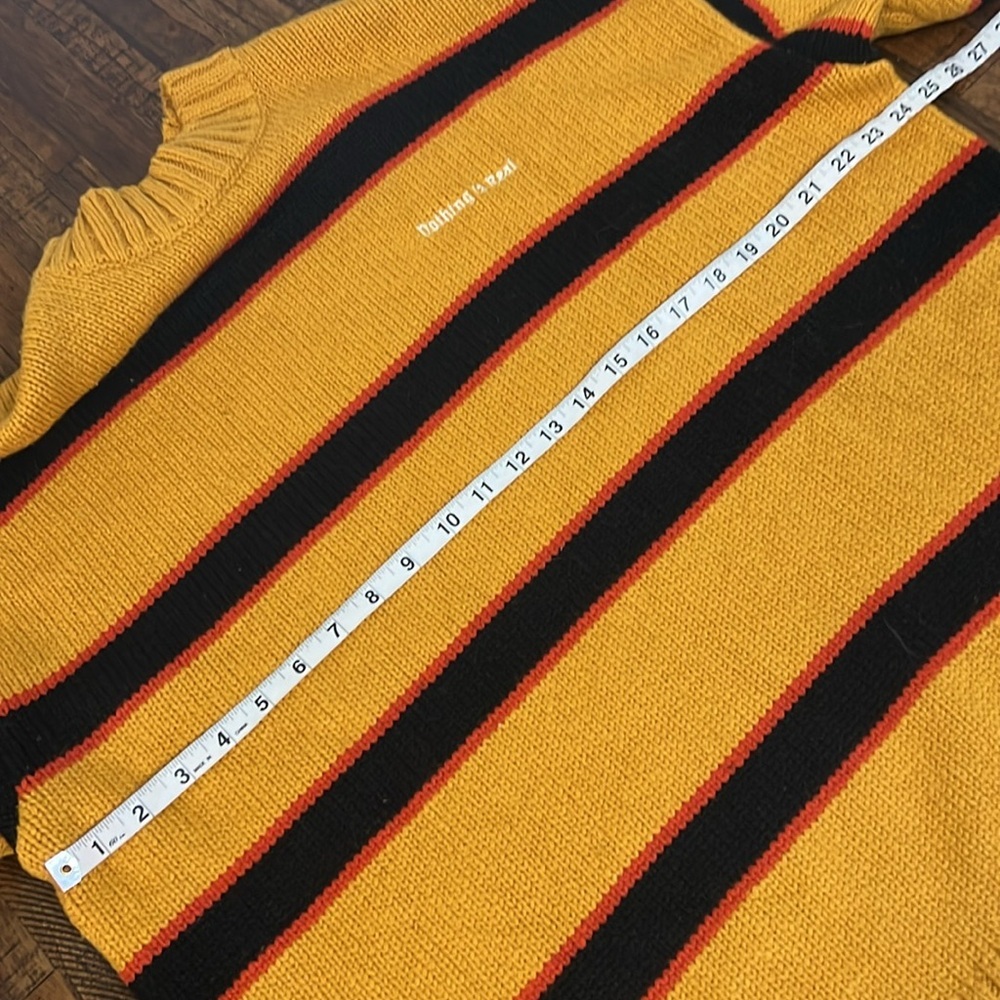 Pacsun Striped Knit Sweater Black, Red, Yellow new with tag XL  Nothing is Real - Picture 9 of 15